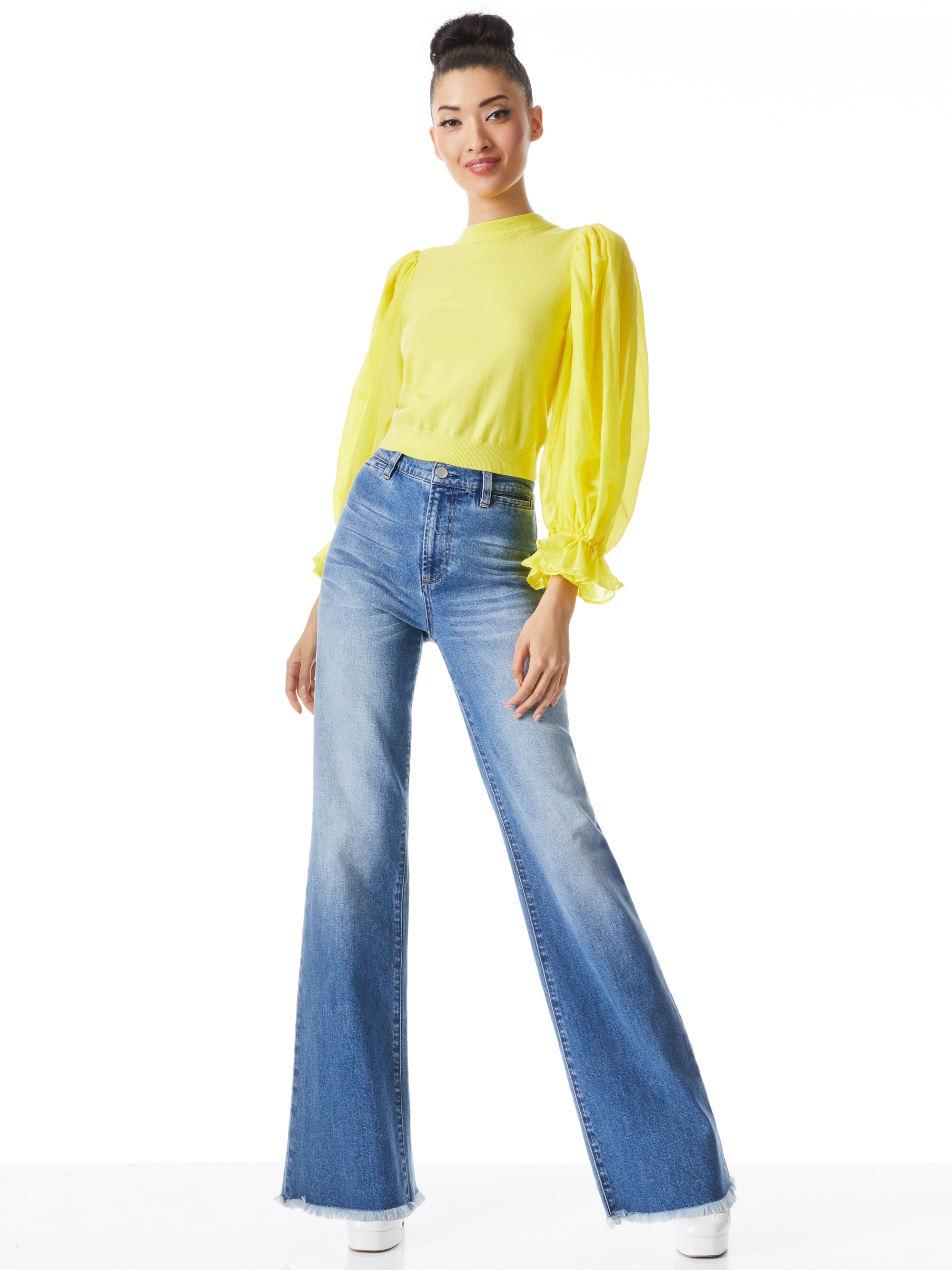 KIRIE COMBINATION SLEEVE SWEATER - 3