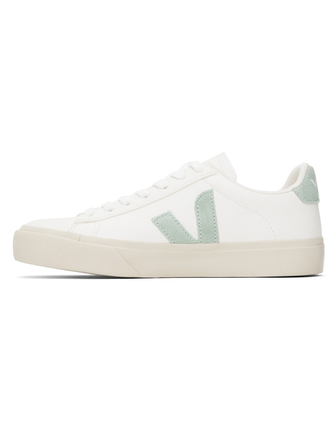 White & Green Campo Leather Sneakers - 3