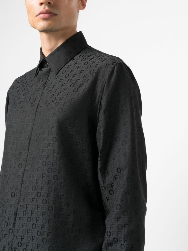 logo-print silk-cotton shirt 5