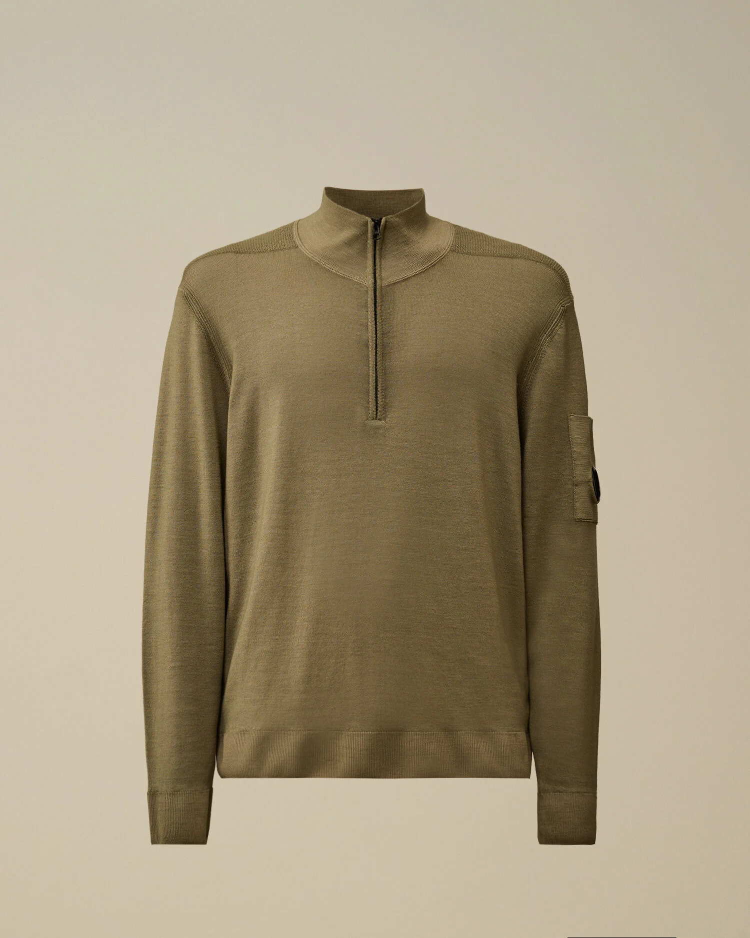 Merino Wool Half Zip Sweater - 1