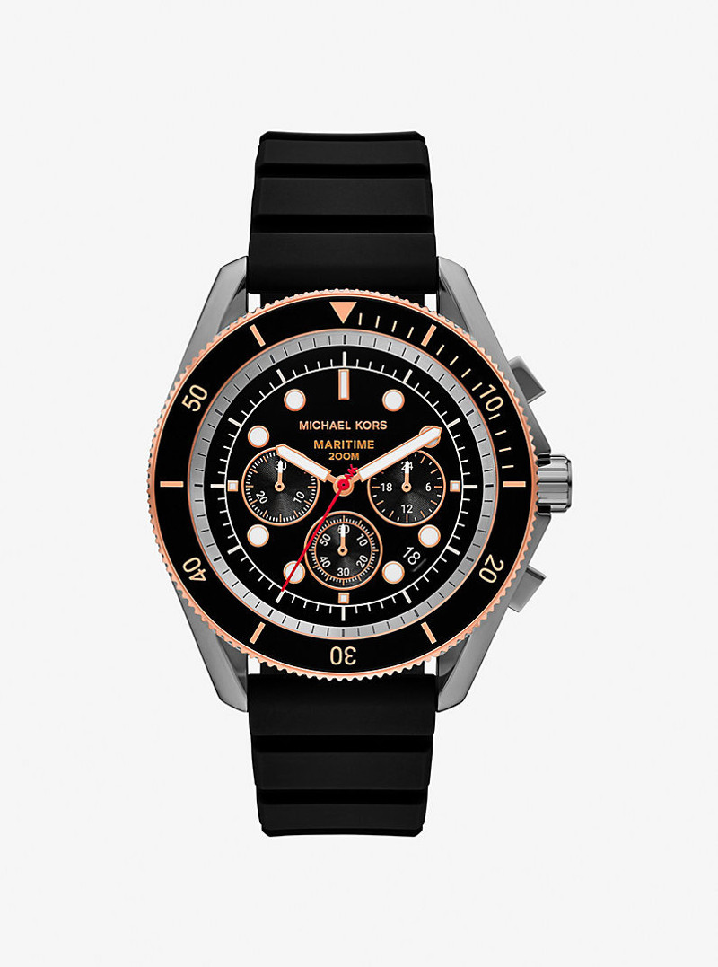 Oversized Maritime Gunmetal and Silicone Watch 1