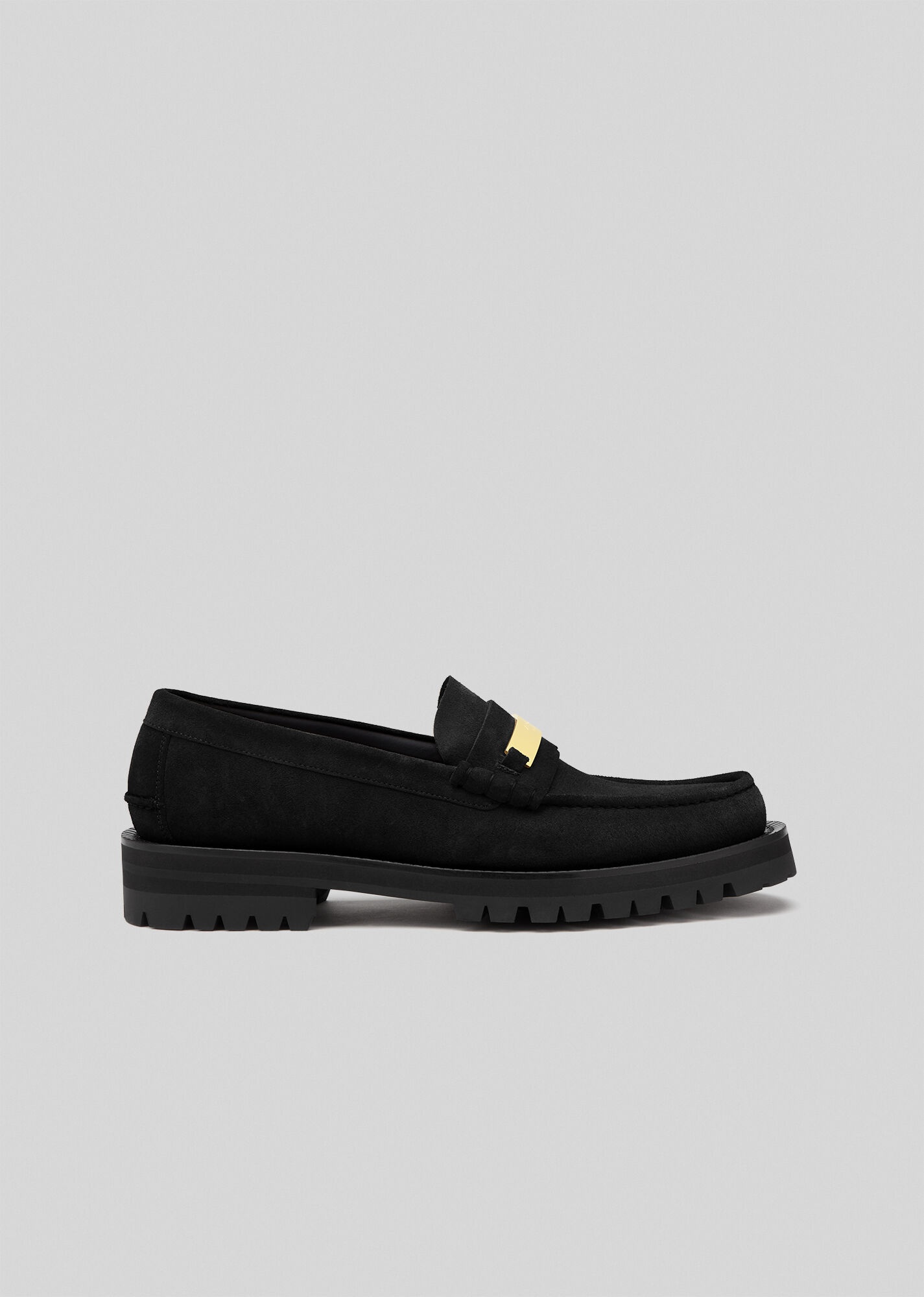 Logo Plate Leather Loafers - 1