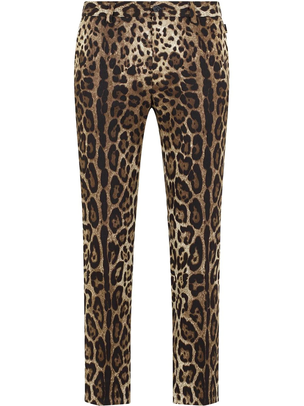 leopard-print straight-leg trousers - 1