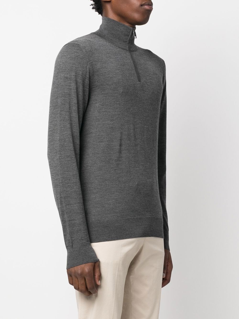 half-zip fastening knit jumper - 3