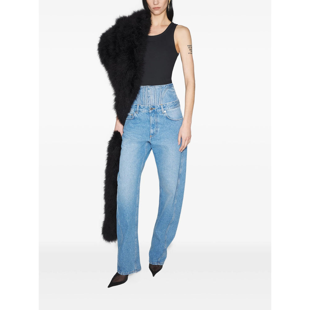 Mugler Blue Trousers - High-Waisted Trousers Women - 2