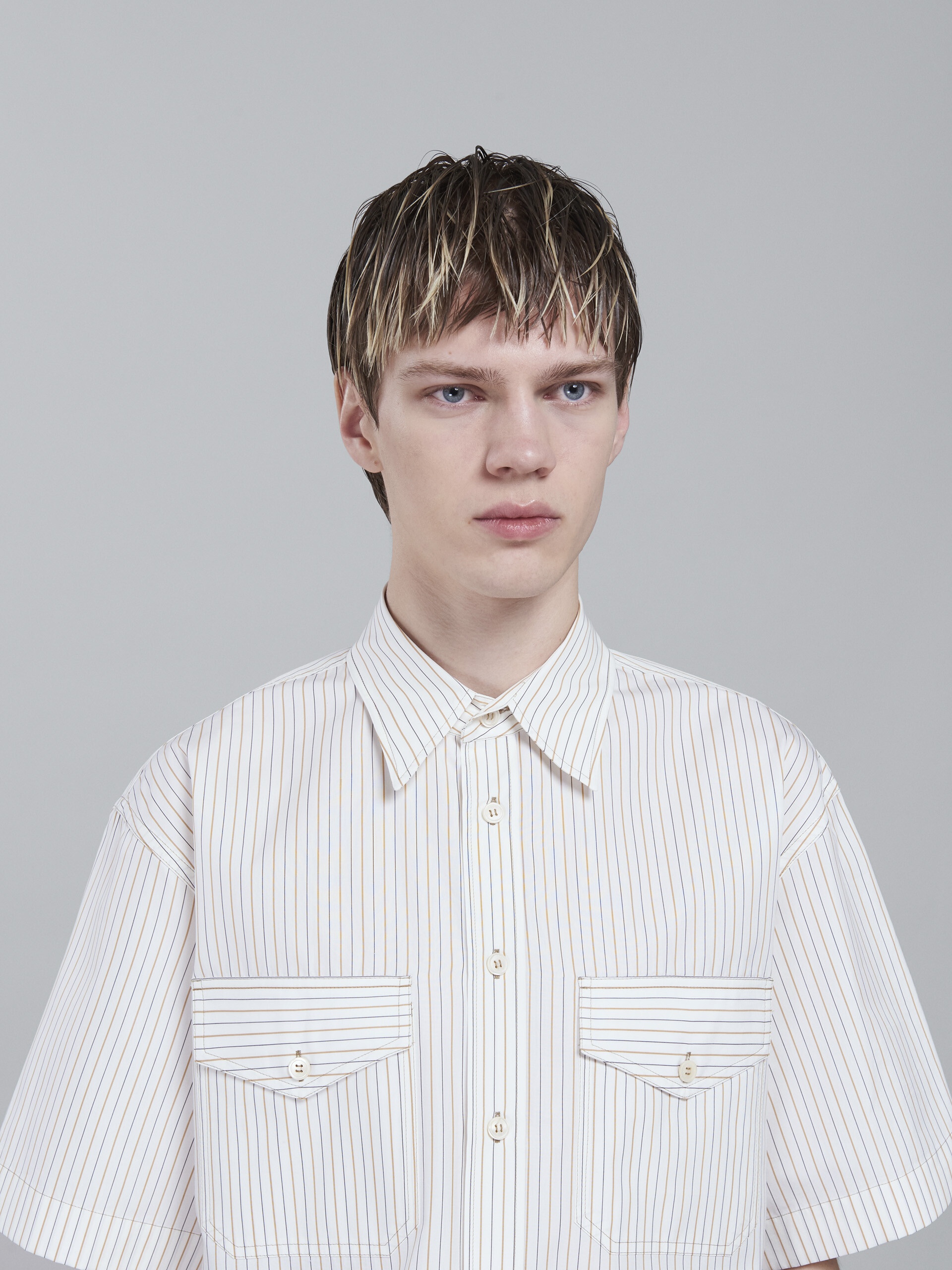 WHITE STRIPED POPLIN SHIRT - 4