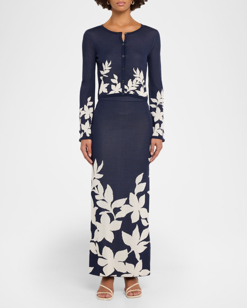 MISA Shae Fitted Floral Maxi Skirt outlook