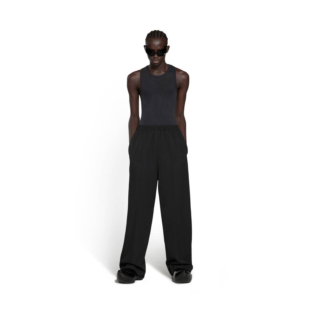 BALENCIAGA Elastic Waist Pants in Black | REVERSIBLE