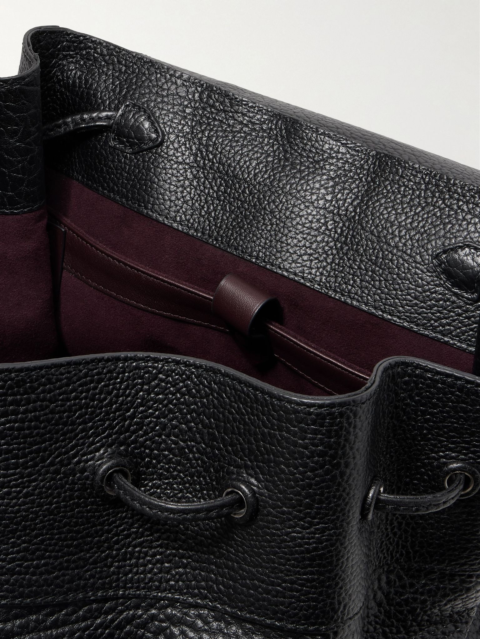 Glide Full-Grain Leather Backpack Black - 5
