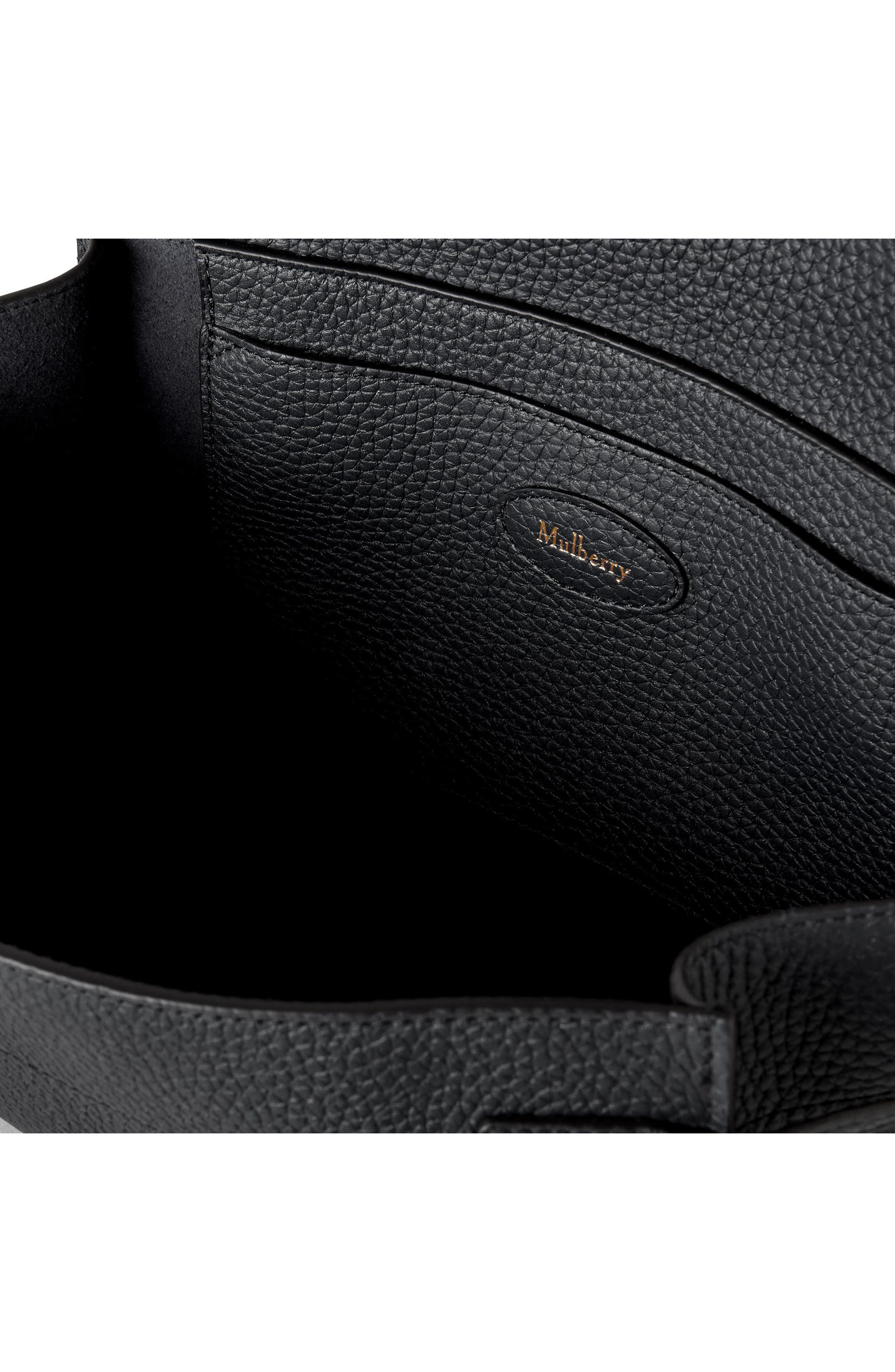 Mulberry Mini Soft Bayswater Grained Leather Satchel in Black at Nordstrom - 4