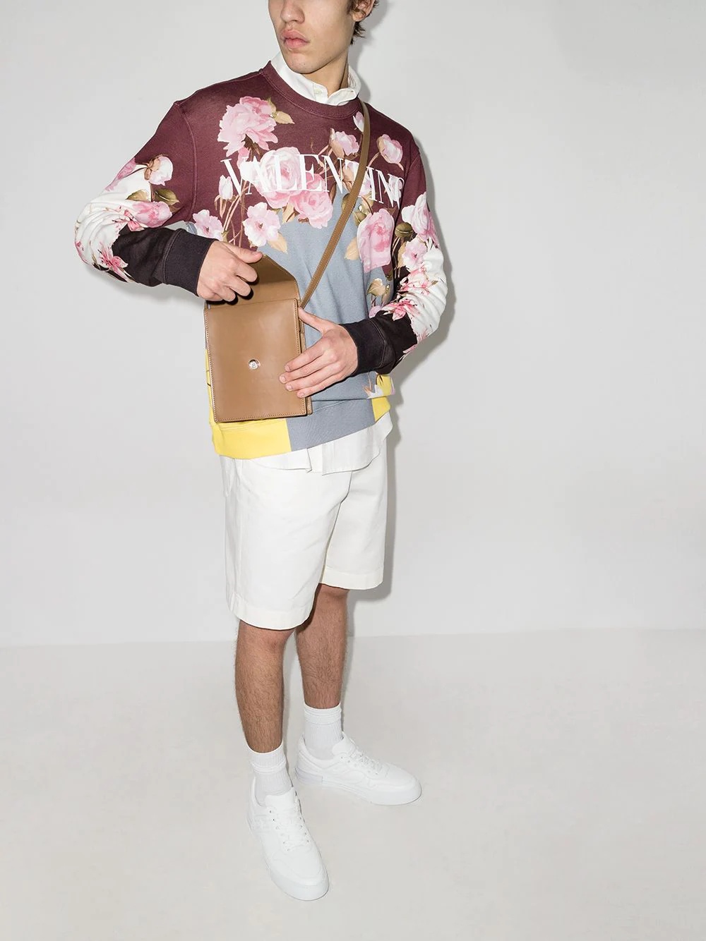 colour-block floral sweatshirt - 5