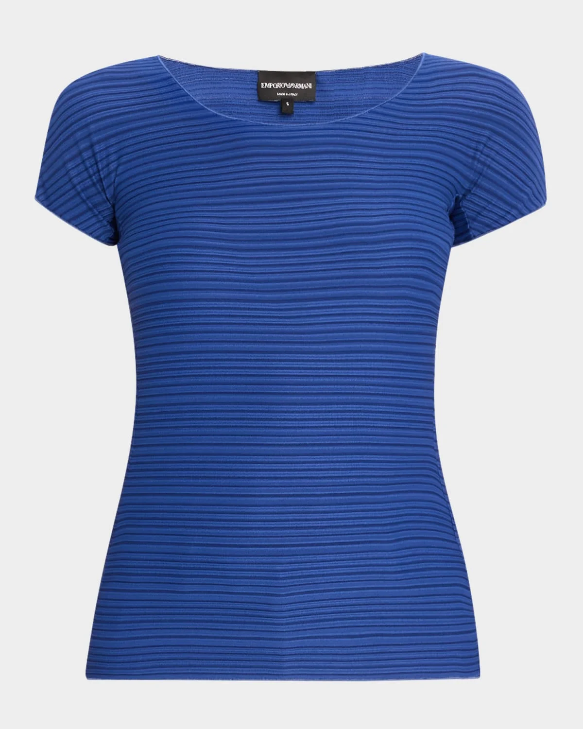 Striped Scoop-Neck Jersey Tee - 1