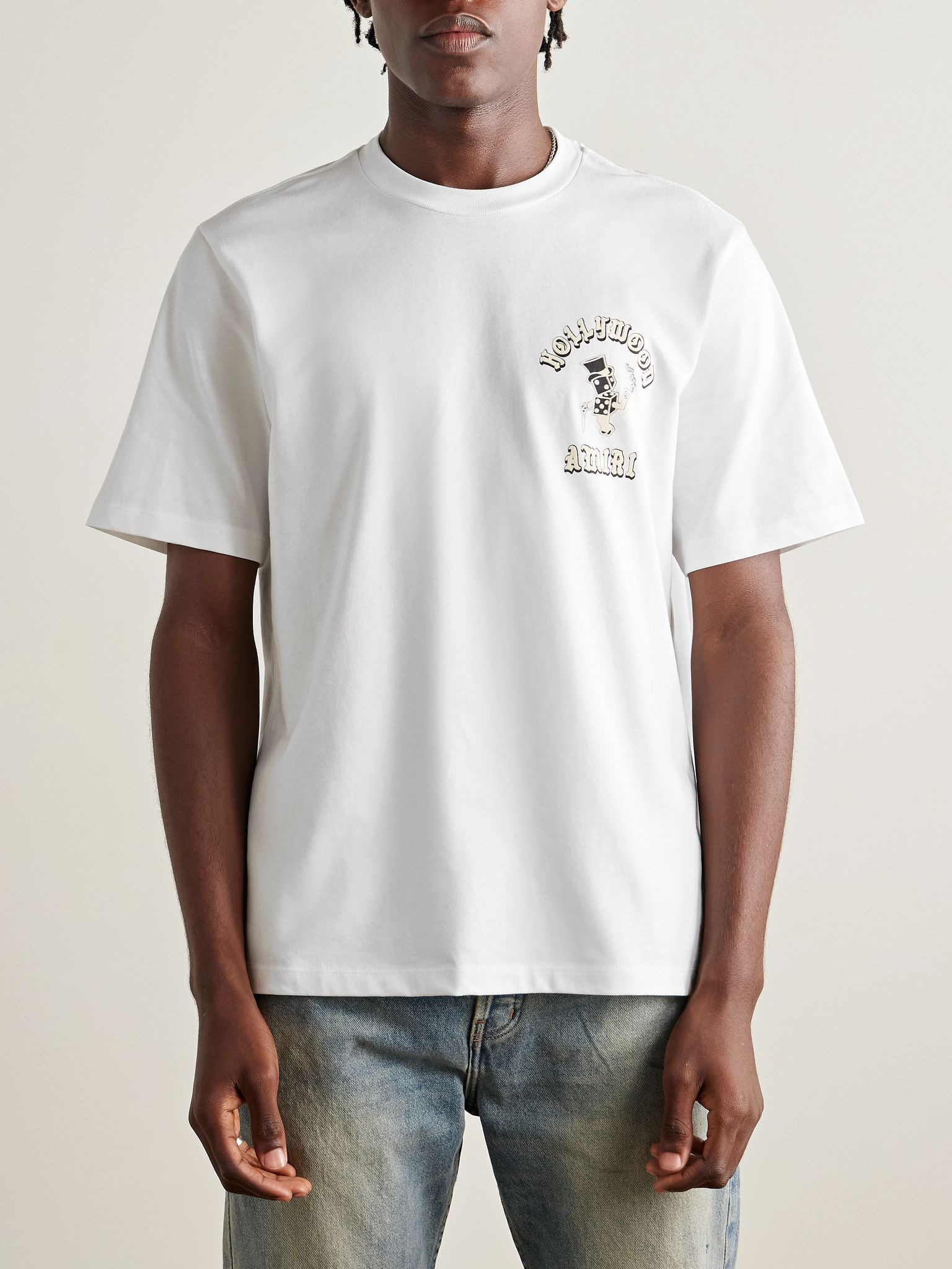 Magic Man Logo-Print Cotton-Jersey T-Shirt White - 3