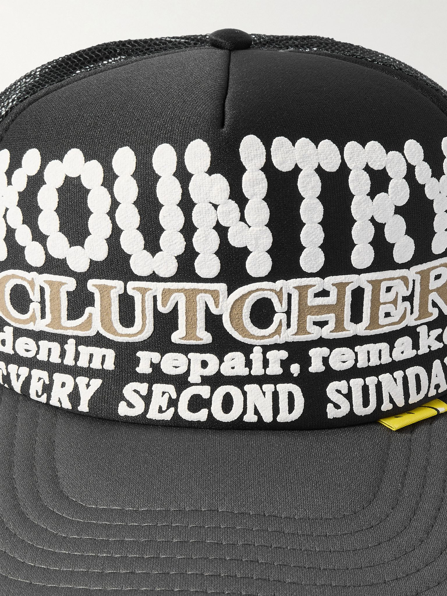 Kountry Pearl Clutcher Printed Canvas and Mesh Trucker Cap Black - 4