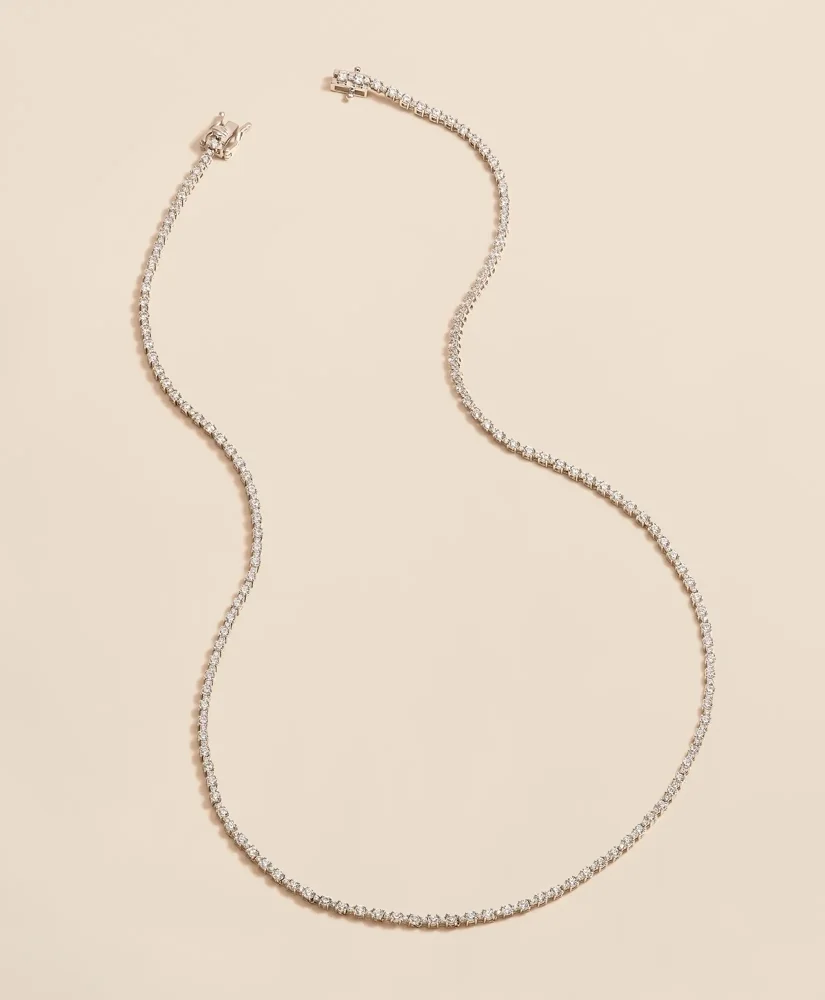 5 CT. Lab-Grown Diamond 14k White Gold Tennis Necklace - 1