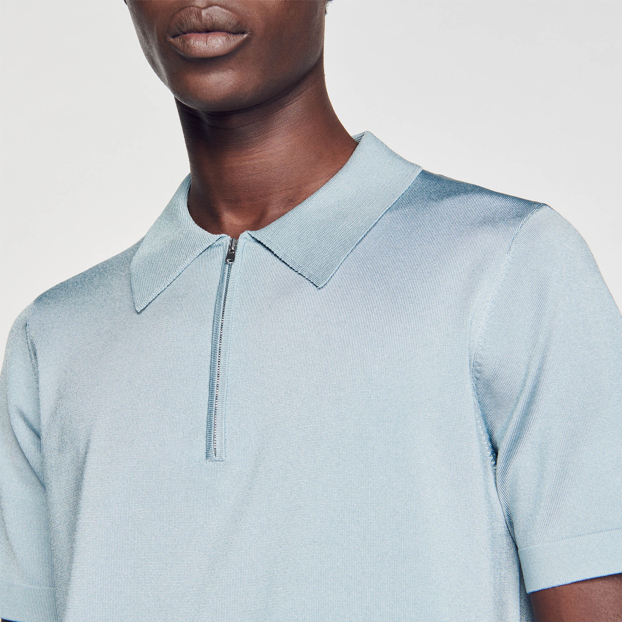 KNITTED POLO SHIRT WITH ZIP COLLAR - 4