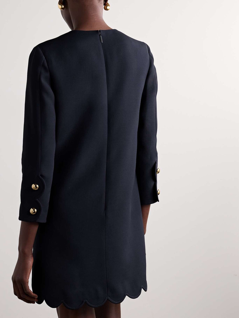Scalloped wool and silk-blend cady mini dress 3