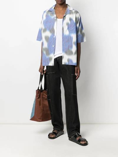 KENZO pixelated floral-print shirt outlook