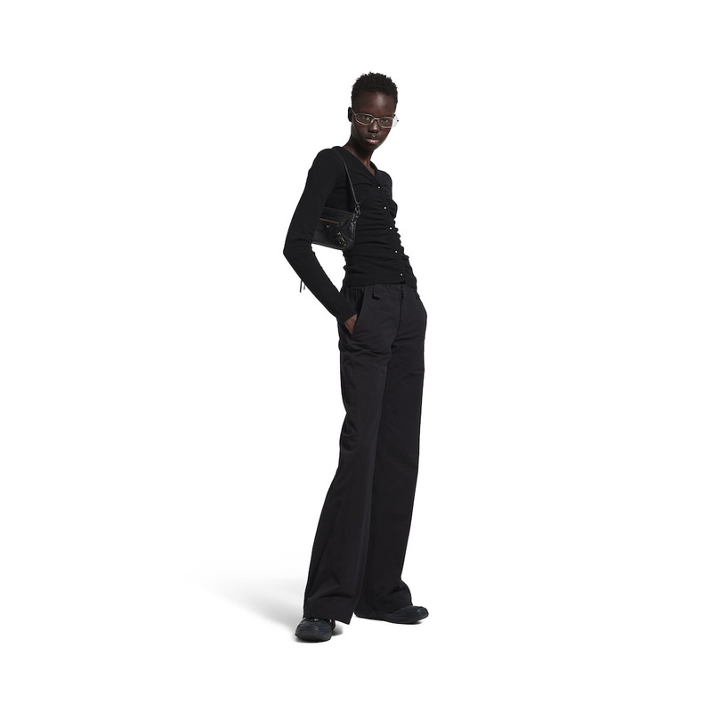 BALENCIAGA Women's Ruching Cardigan in Black outlook