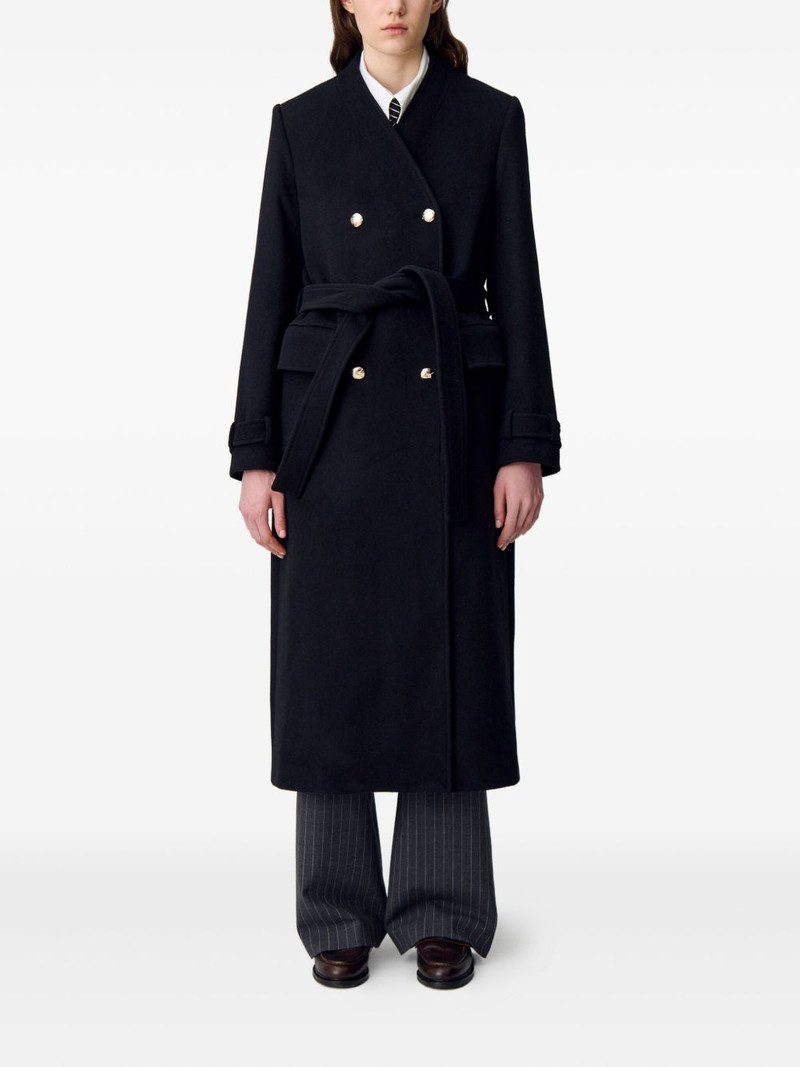 Claudie Pierlot belted double-breasted coat outlook