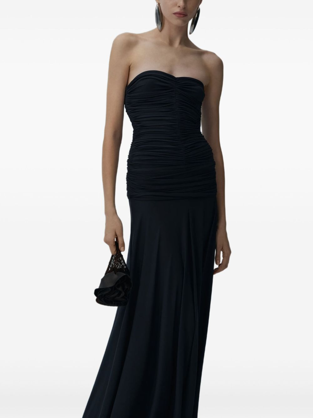 strapless ruched dress - 3