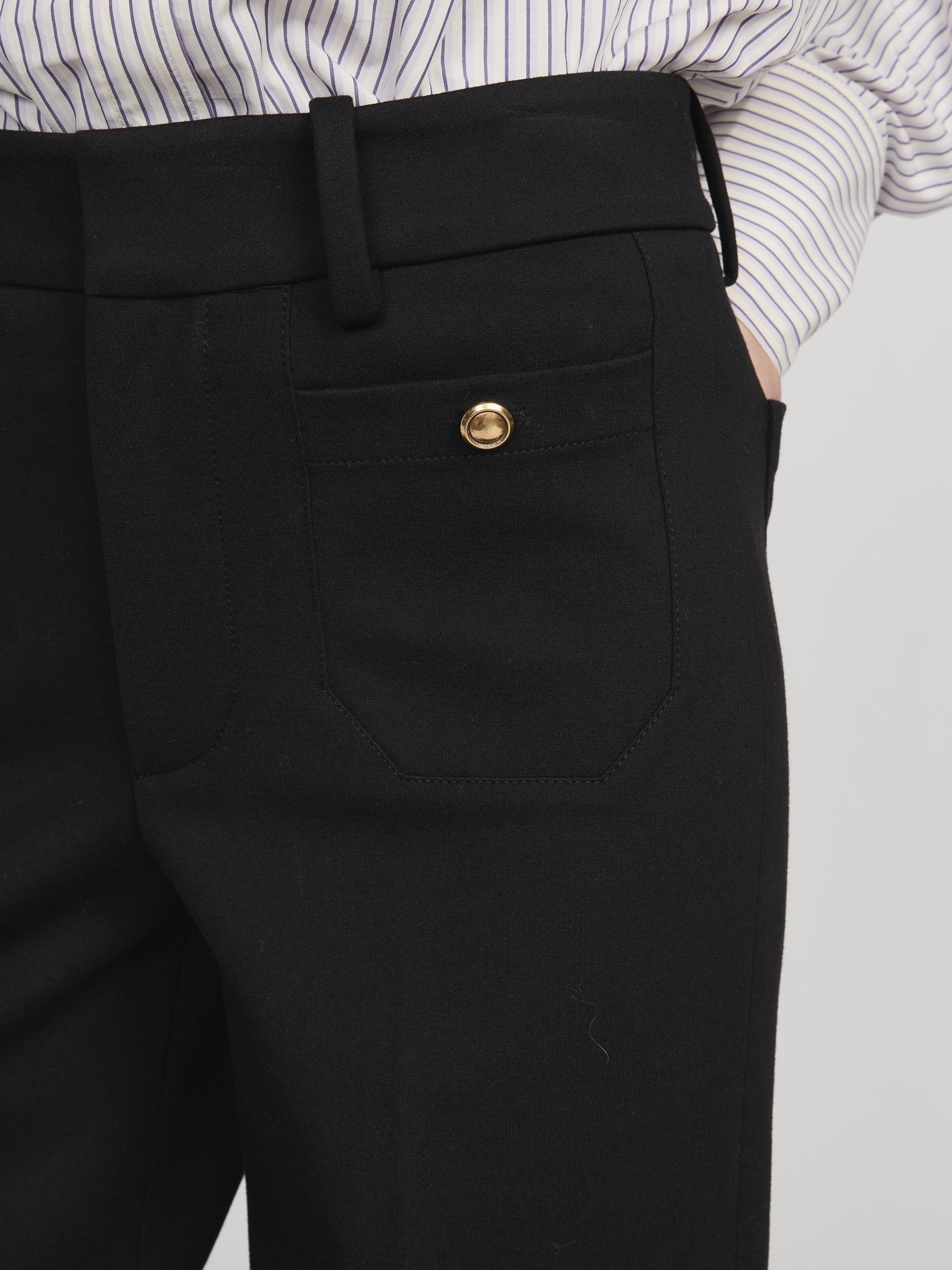 The Slim Palazzo Trouser in Black - 4