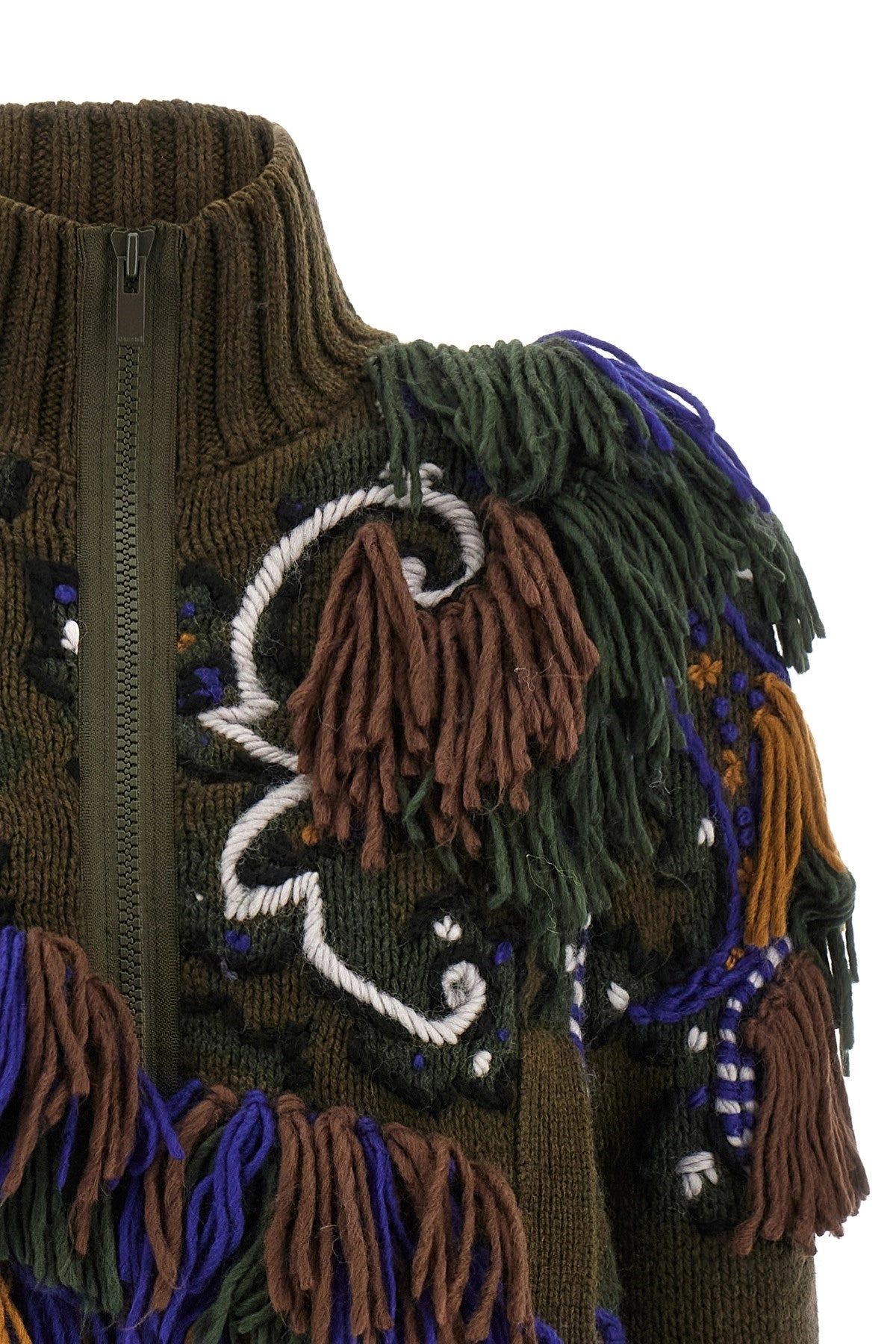 Sacai Women Paisley Jacquard Cardigan - 3