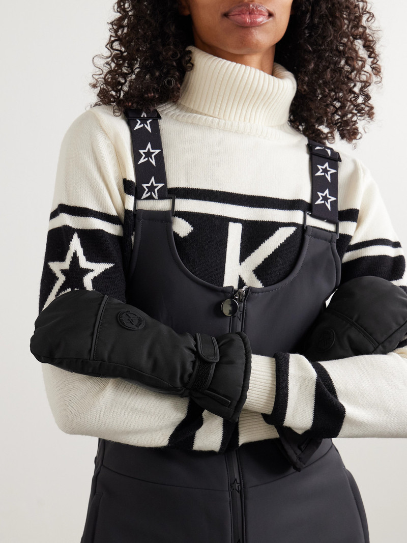 Yves Salomon Leather-trimmed Appliquéd Padded Shell Ski Mittens outlook