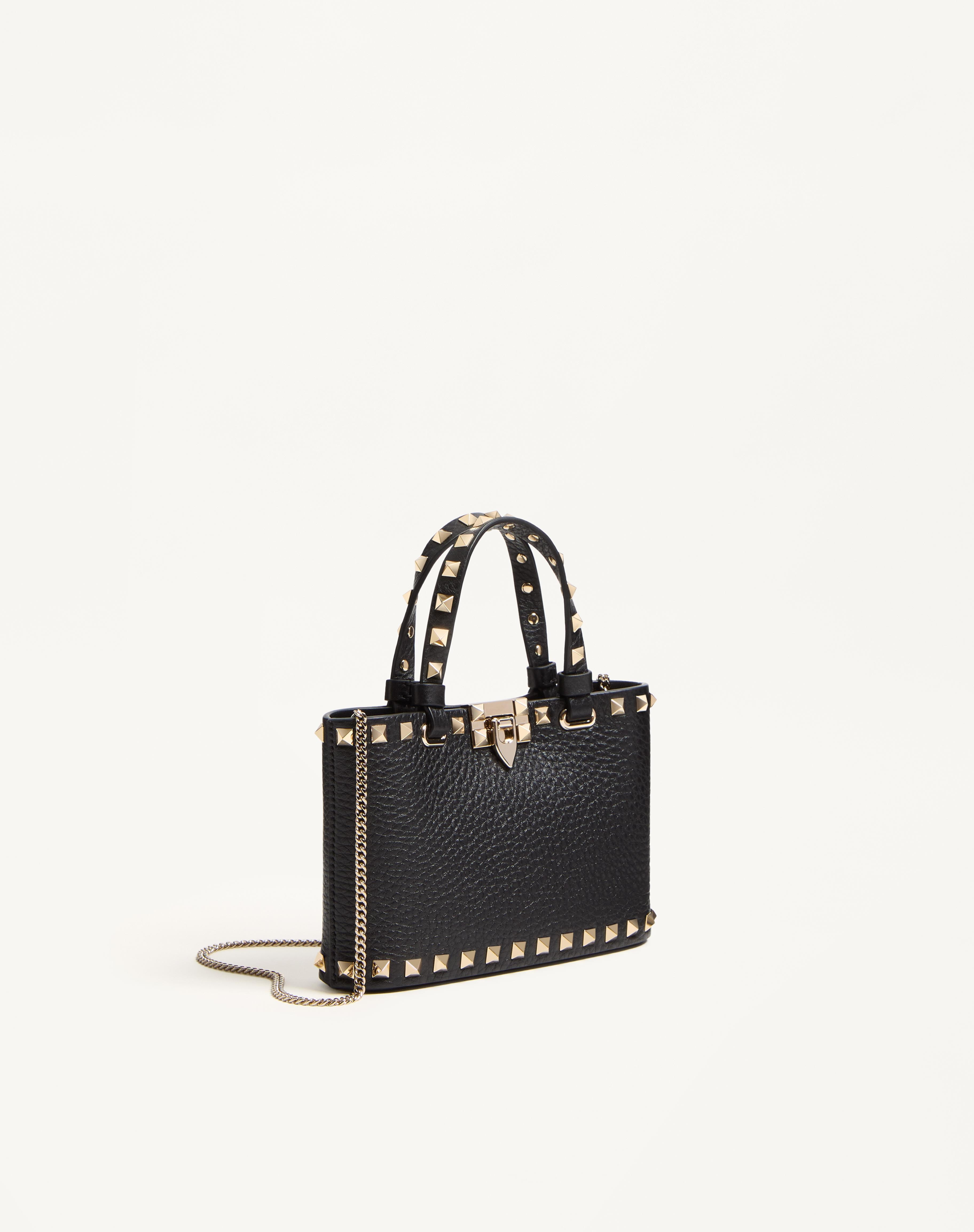 MINI ROCKSTUD SHOPPING BAG IN GRAINY CALFSKIN - 3
