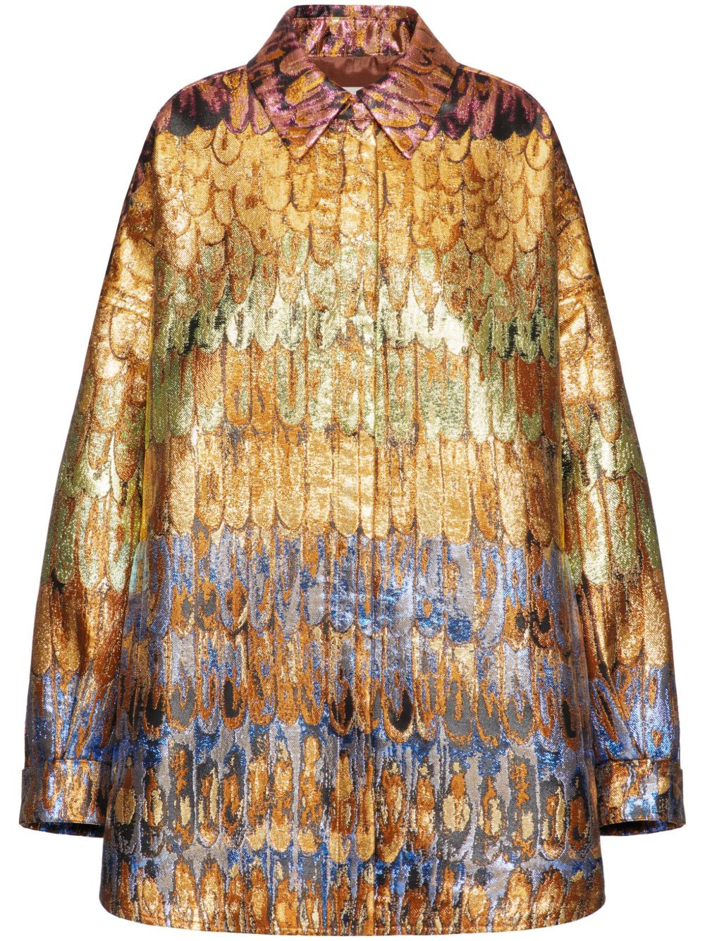 Golden Wings brocade overshirt - 1