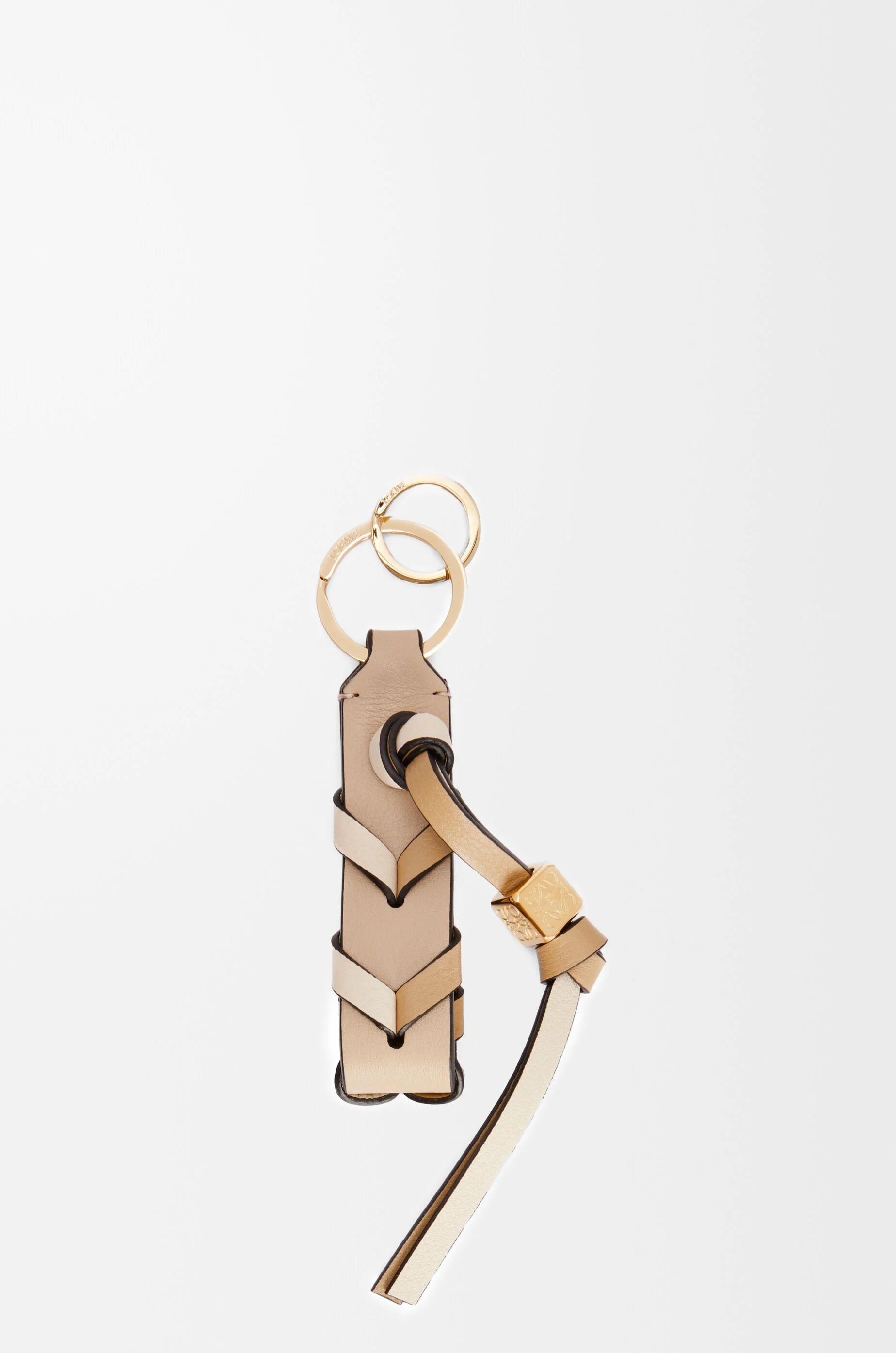 Braided strap keyring in calfskin - 1