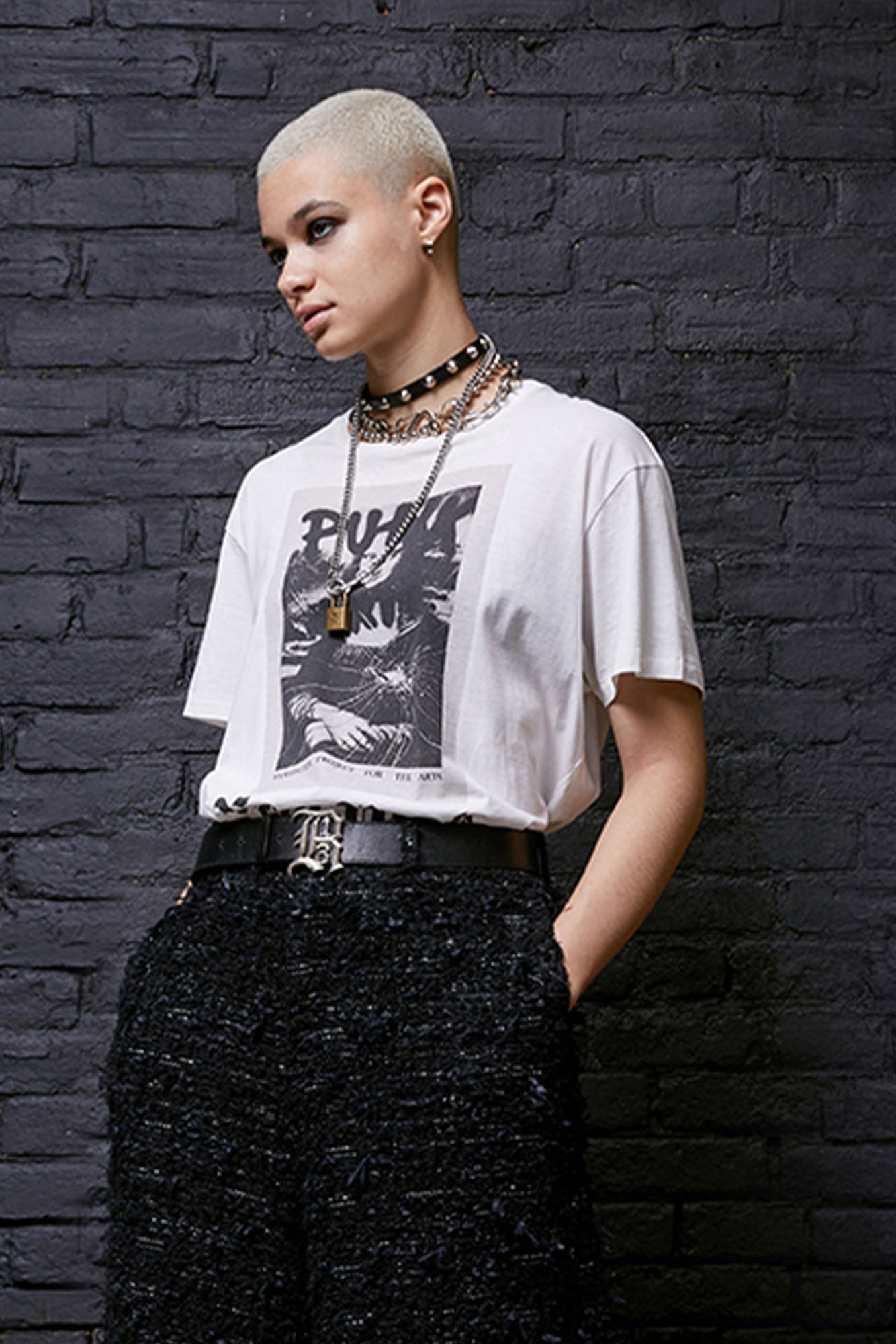 R13 PUNK NYC BOY T - WHITE | r13 | REVERSIBLE