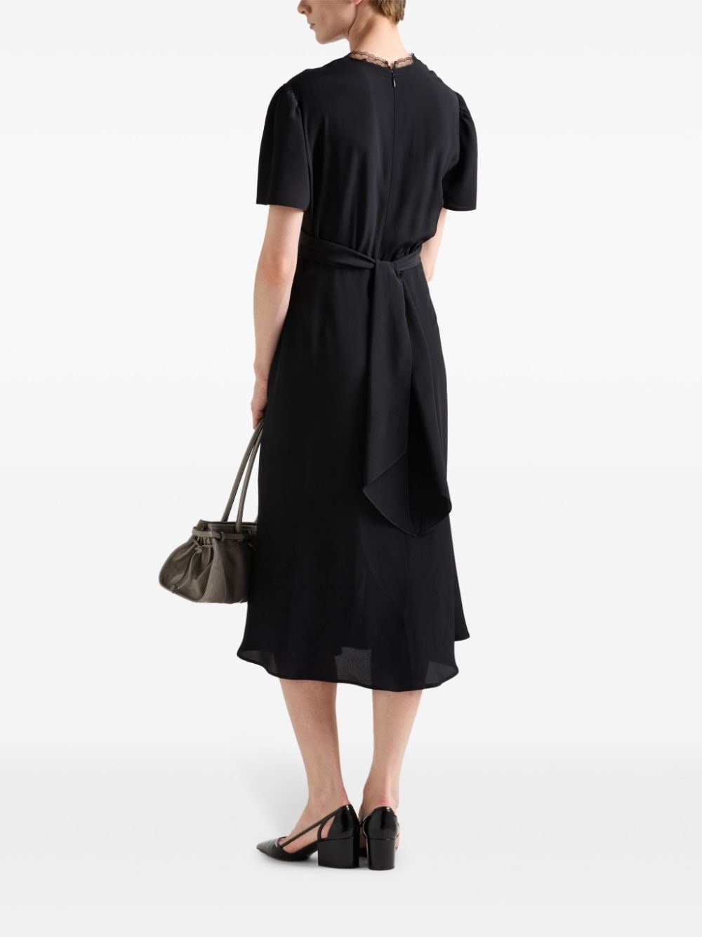 V-neck short-sleeve midi dress - 3