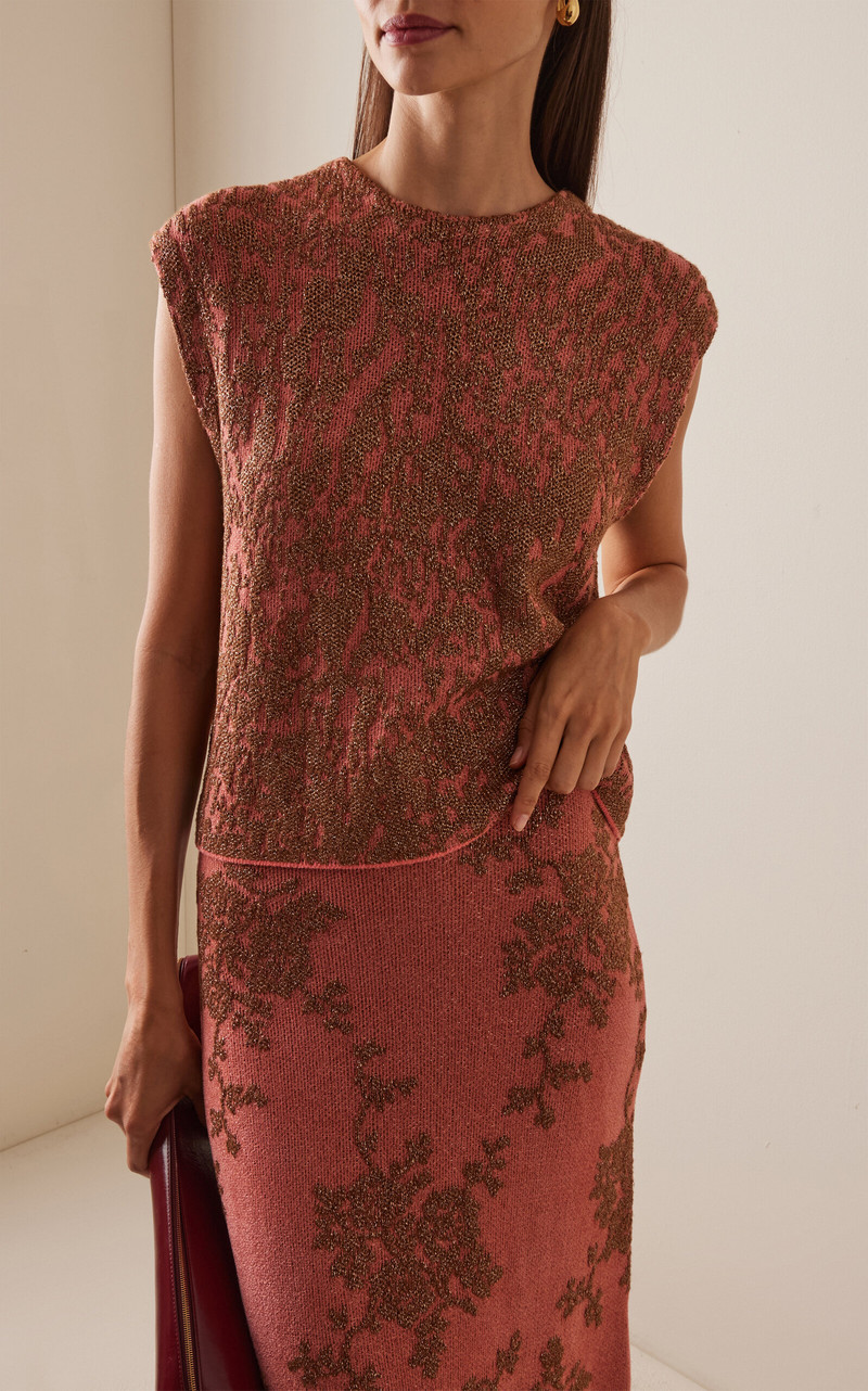 RACHEL COMEY Brocca Chenille Vest pink outlook