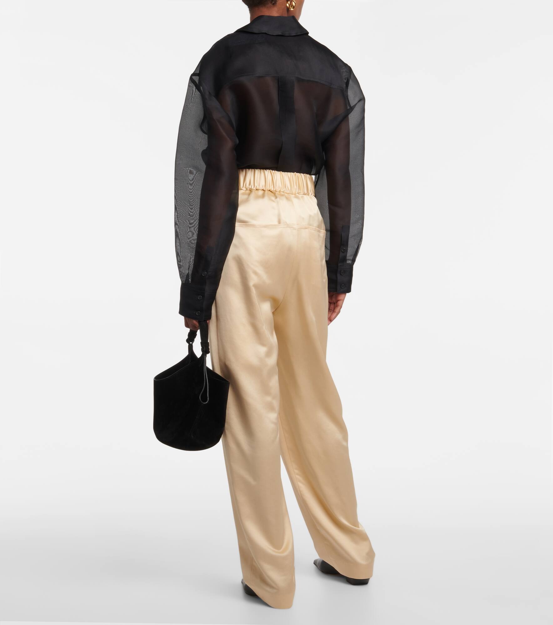 Felton high-rise satin wide-leg pants - 3