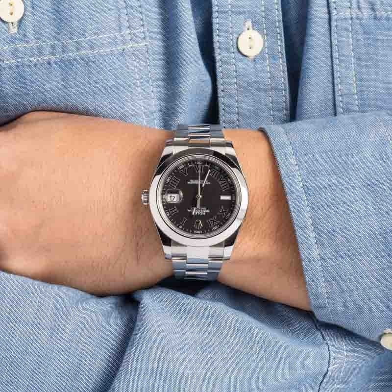 Rolex Datejust II Ref 116300 Black Roman Dial - 5