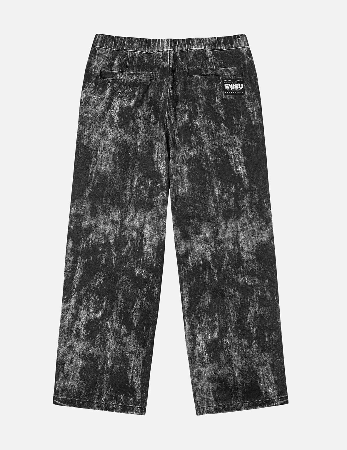 Allover Hand-painted Pattern Print Regular Fit Pants - 4