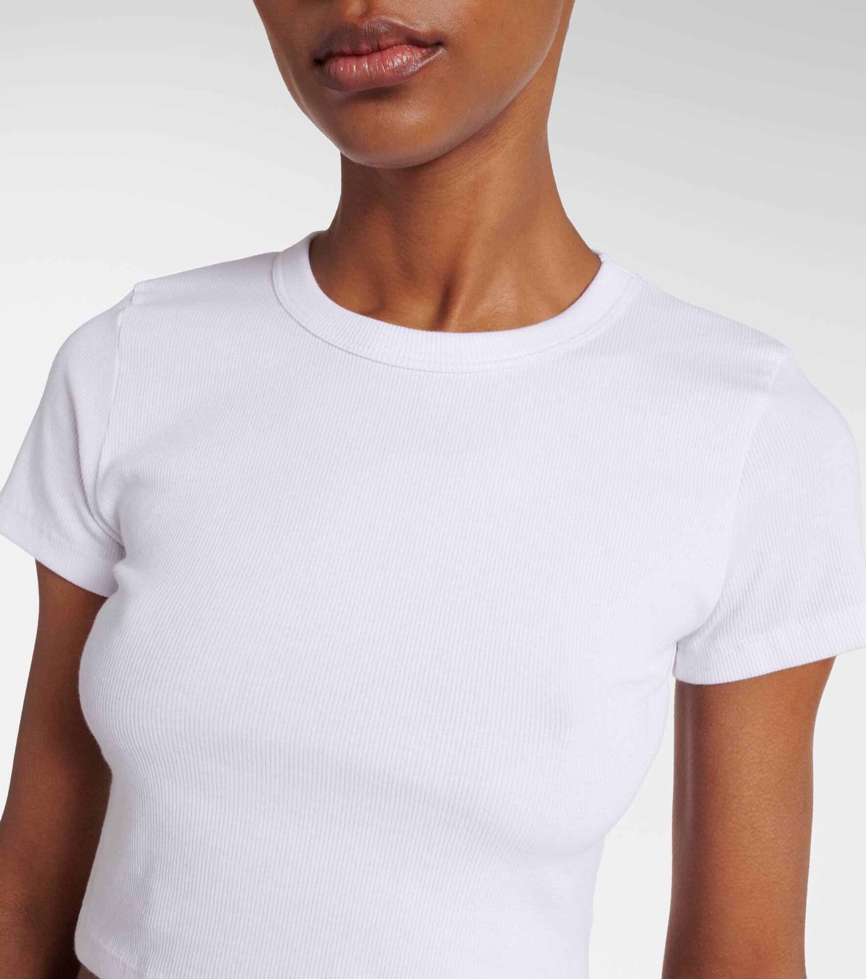 Kelly cropped cotton jersey T-shirt - 4