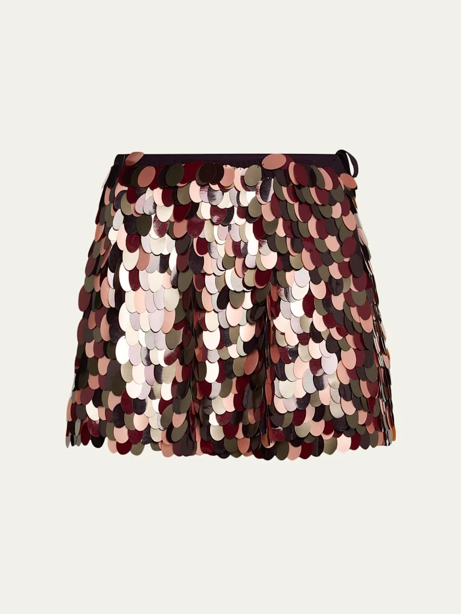 Gabrina Sequined Mini Wrap Skirt - 1