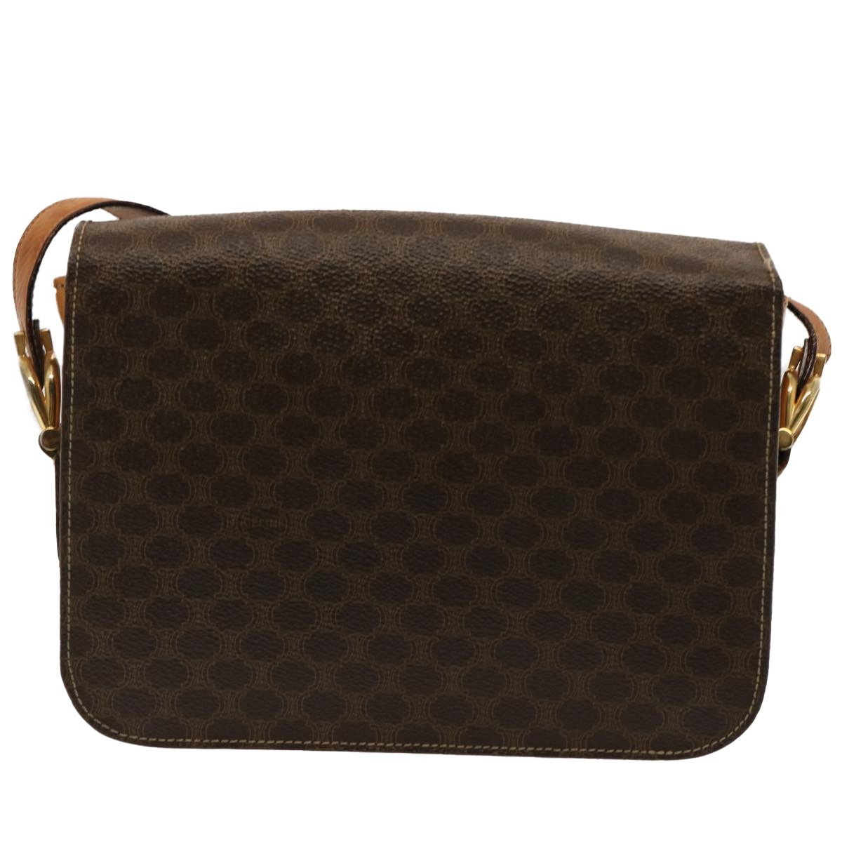 CELINE Macadam Canvas Shoulder Bag Pvc Brown - 2