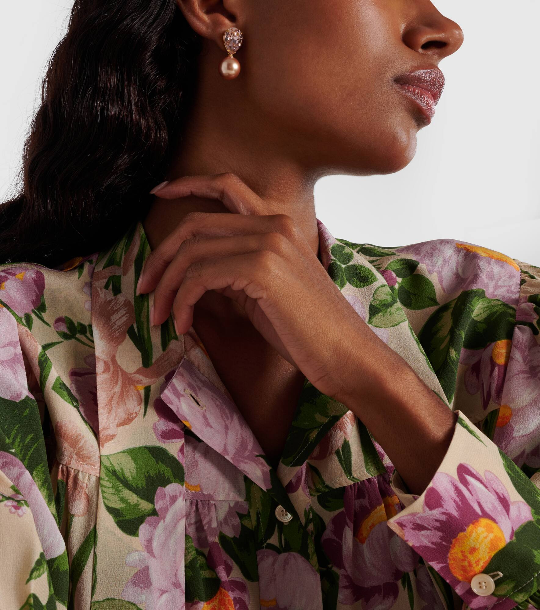 Simone crystal-embellished pearl earrings - 6