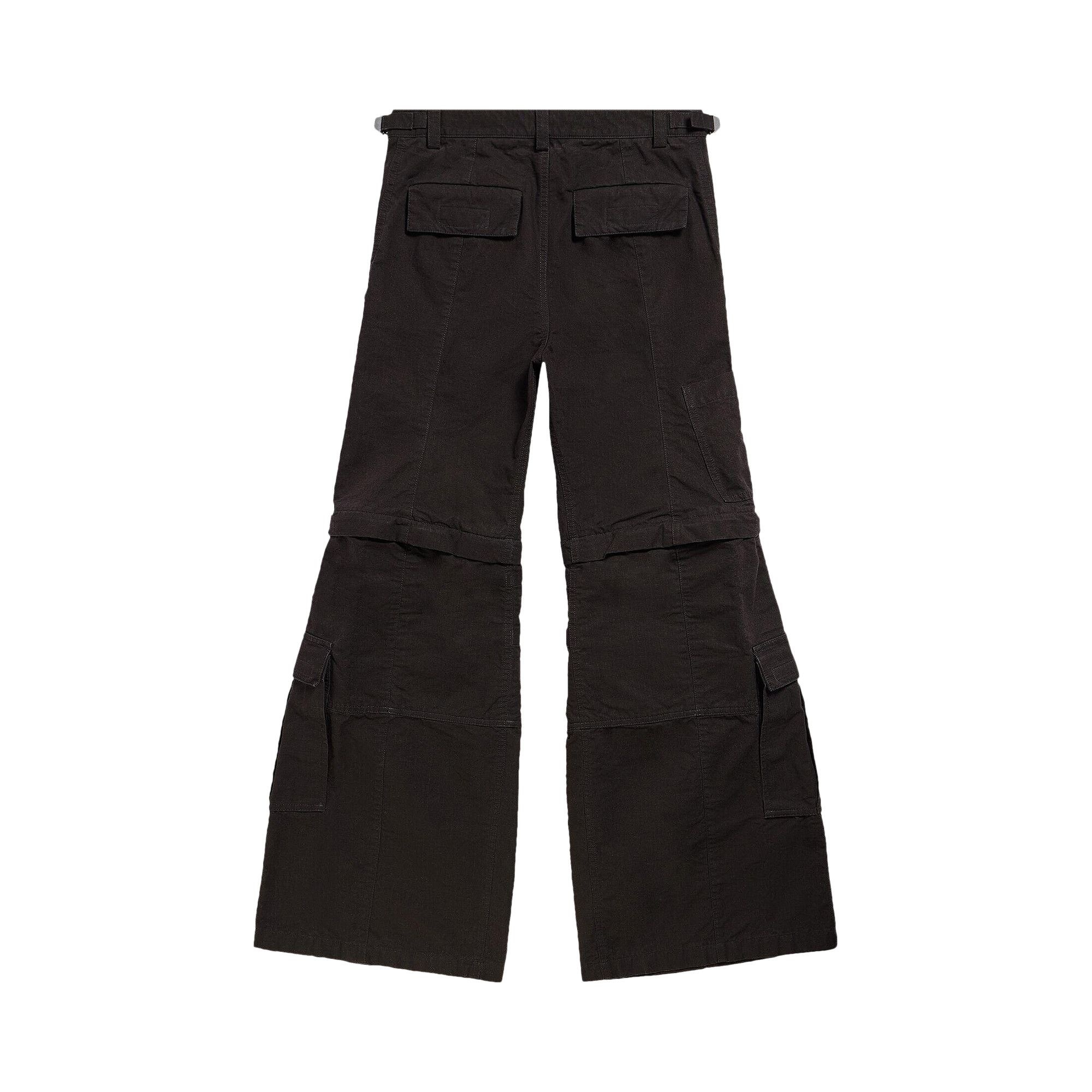 Balenciaga Flared Cargo Pants 'Black' - 2