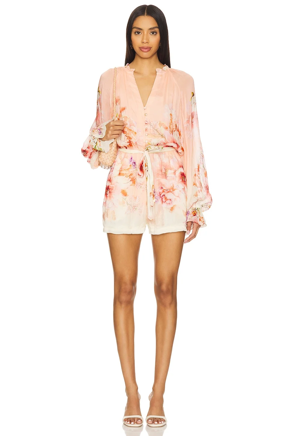 Romper With Tie Belt - 1