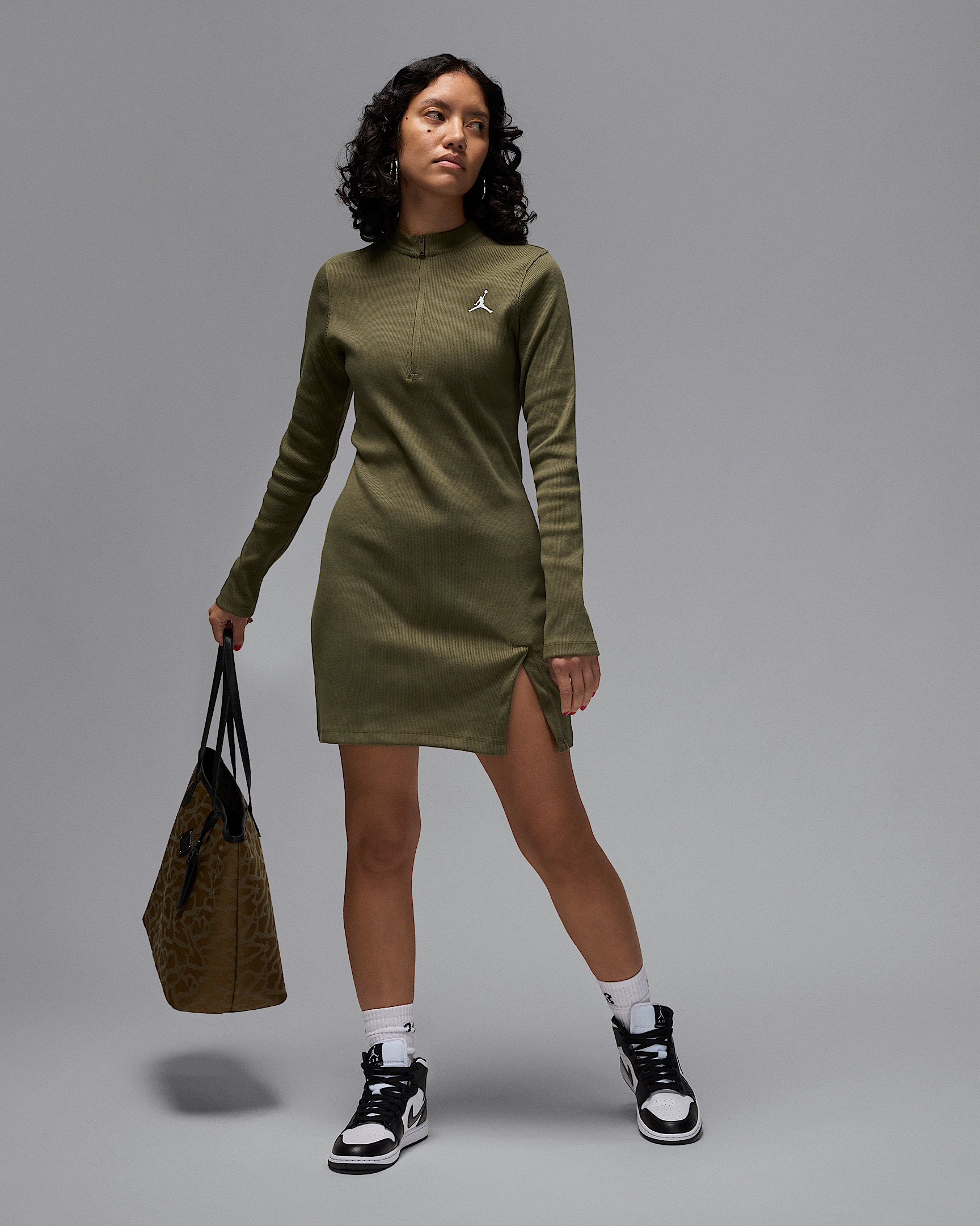 Jordan Women's 1/2-Zip Long-Sleeve Knit Dress - 6