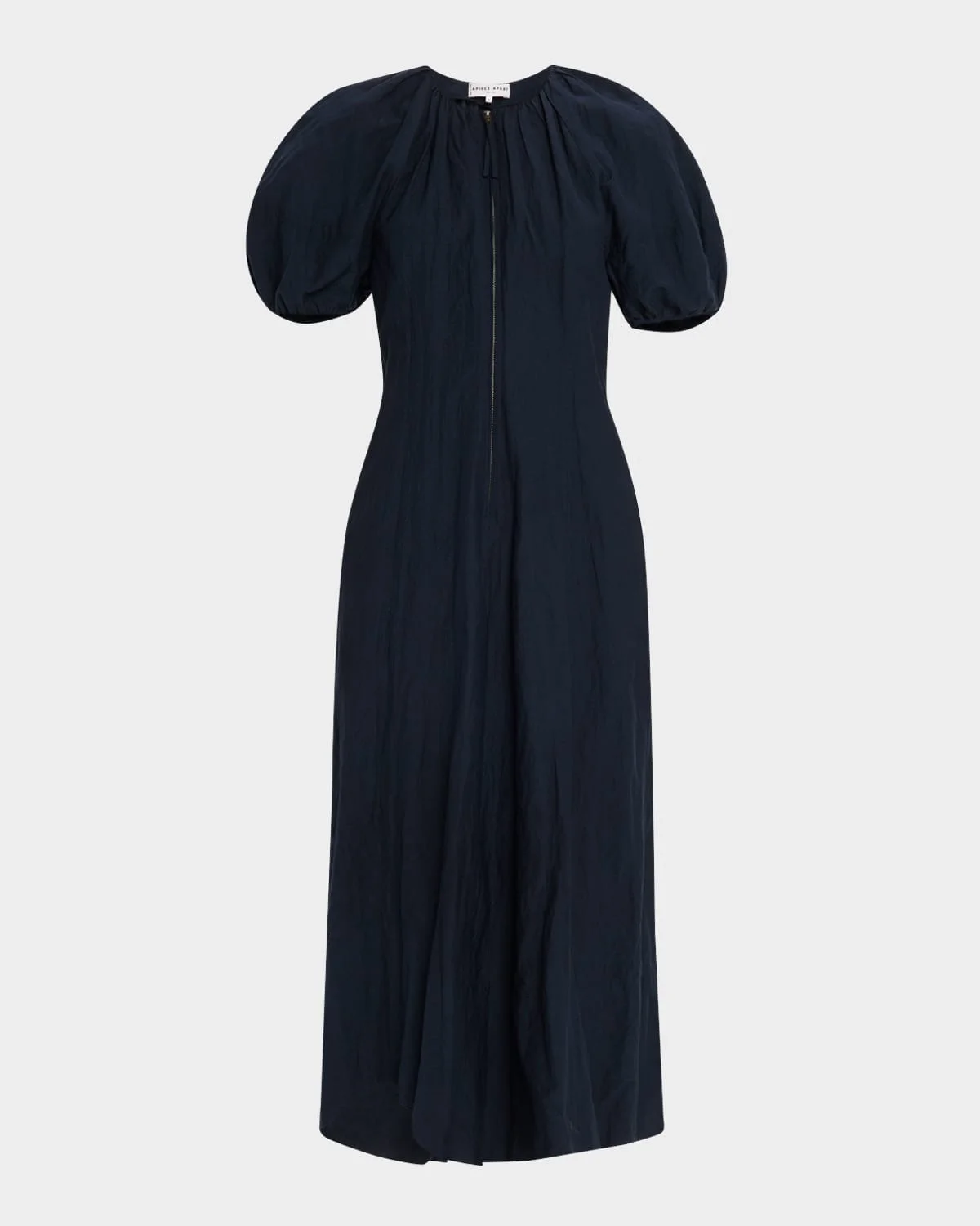 Neli Blouson-Sleeve Ruched Maxi Dress - 1