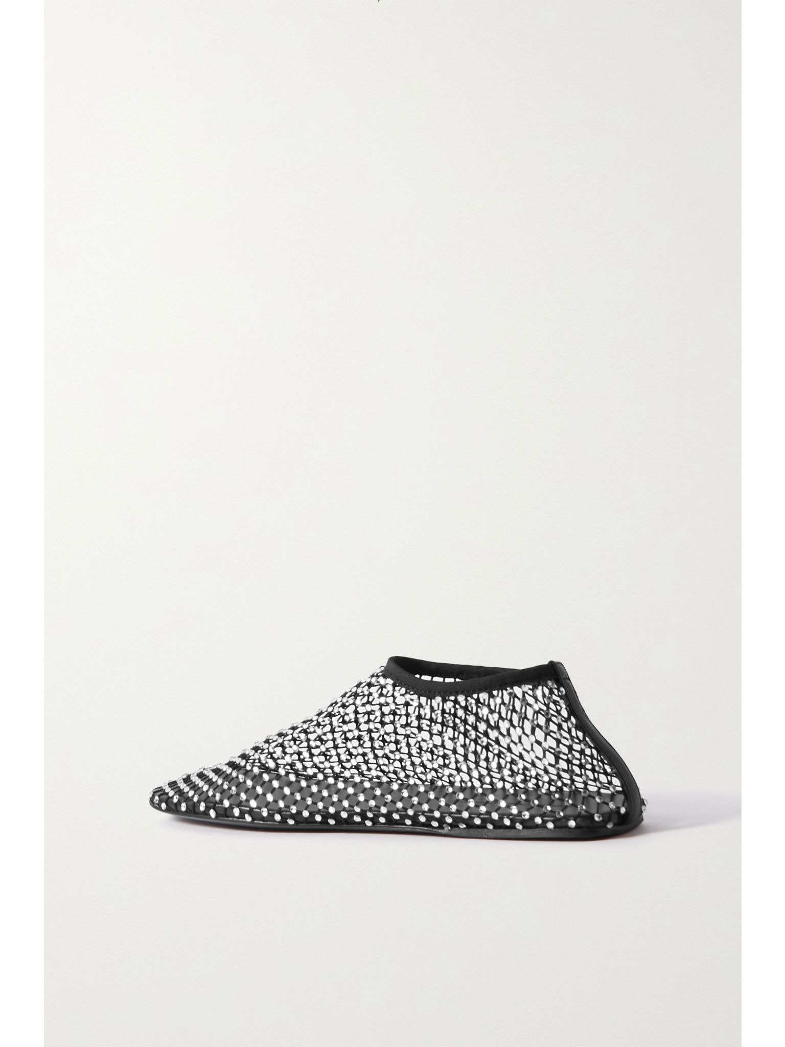 Minette crystal-embellished mesh ballet flats Black - 3