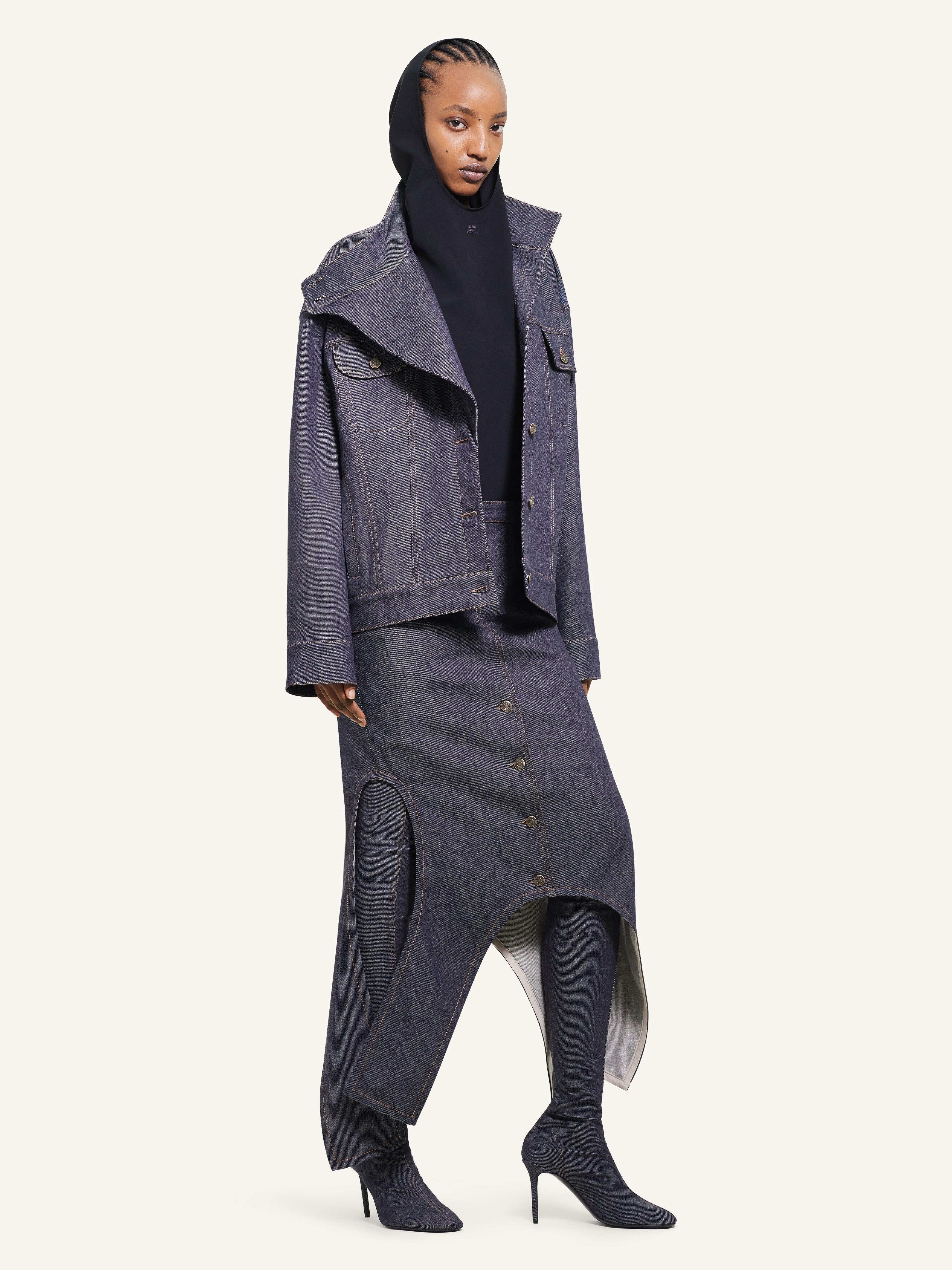 OVERSIZED MOTORCYCLE DENIM JACKET - 3