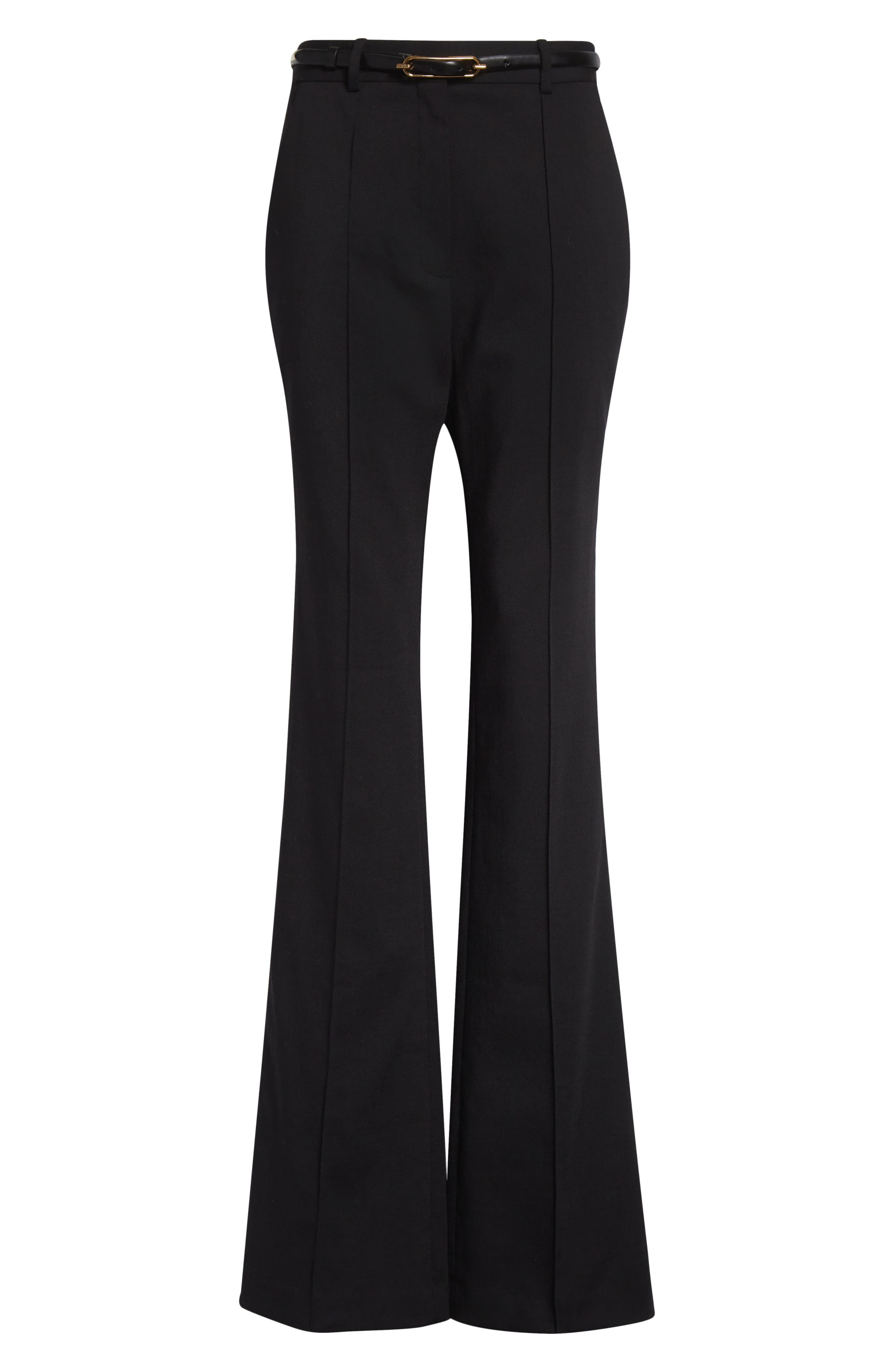 Veronica Beard Gracie Stretch Wool Flare Leg Pants in Black at Nordstrom - 6