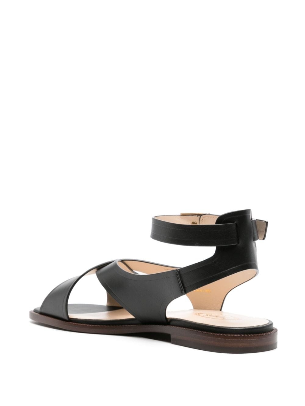 crossover-straps leather sandals - 3