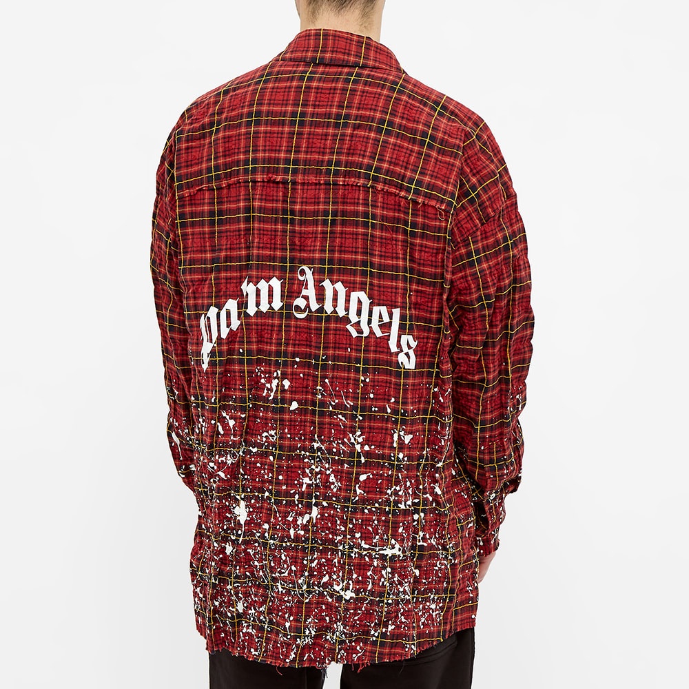 Palm Angels Back Logo Checked Overshirt - 6